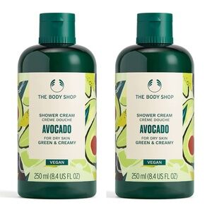 New Lot 2pc The Body Shop Avocado Shower Cream Dry Skin 250ml 8.4Floz